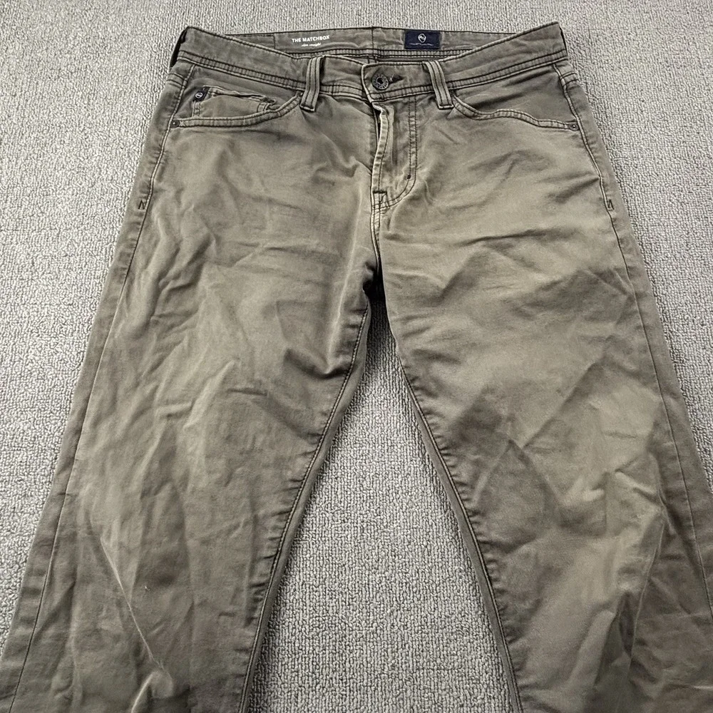 AG Adriano Goldschmeid Pants Adult Size 29W 29L Green Jeans Trouser Casual Men's